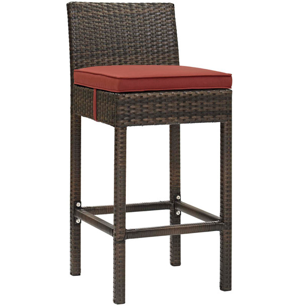 Modway Conduit Outdoor Patio Wicker Rattan Bar Stool EEI-2799-BRN-CUR Brown Currant