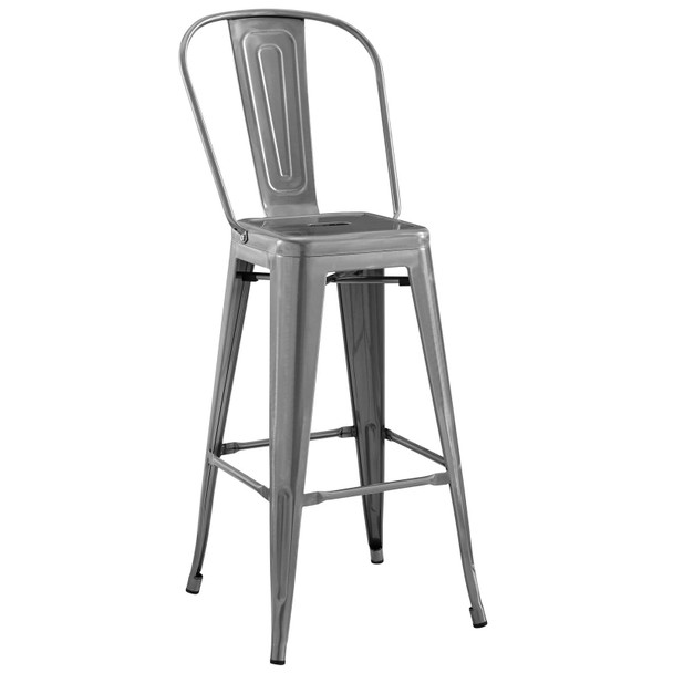 Modway Promenade Metal Bar Side Stool EEI-2815-GME Gunmetal