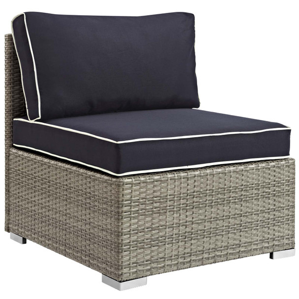 Modway Repose Outdoor Patio Armless Chair EEI-2958-LGR-NAV Light Gray Navy