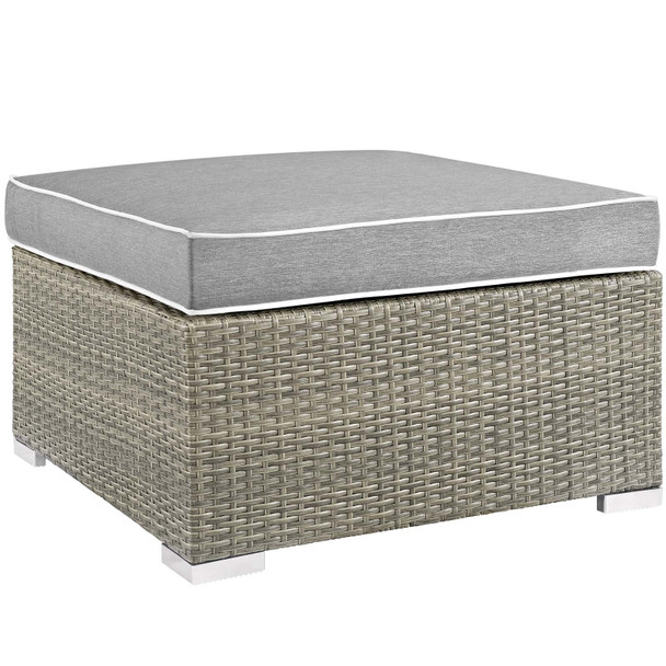 Modway Repose Outdoor Patio Upholstered Fabric Ottoman EEI-2962-LGR-GRY Light Gray Gray