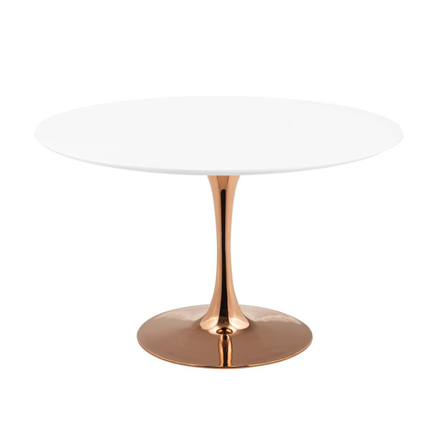 Modway Lippa 47" Round Wood Dining Table EEI-3238-ROS-WHI Rose White