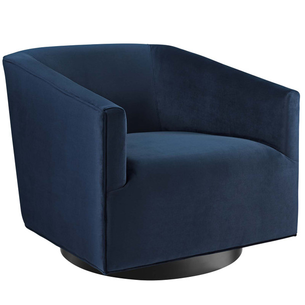 Modway Twist Accent Lounge Performance Velvet Swivel Chair EEI-3456-MID Midnight Blue