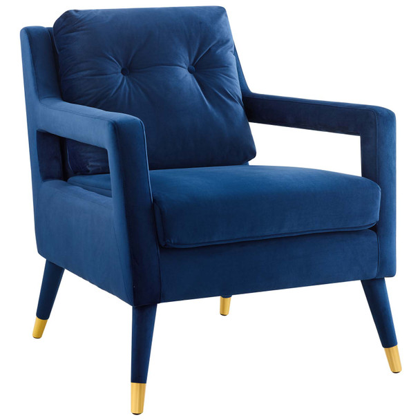 Modway Premise Accent Lounge Performance Velvet Armchair EEI-3457-NAV Navy