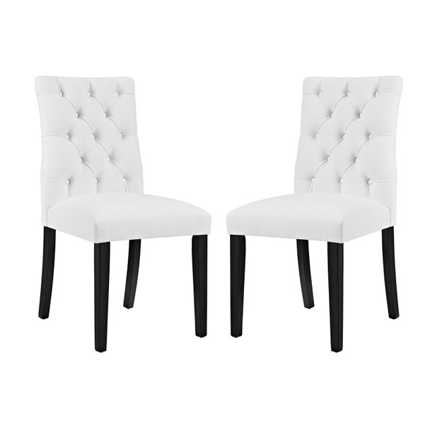 Modway Duchess Dining Chair Vinyl Set of 2 EEI-3472-WHI White