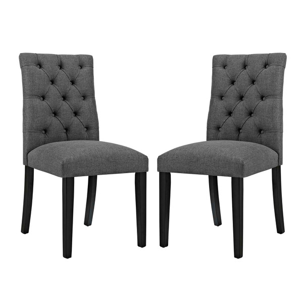 Modway Duchess Dining Chair Fabric Set of 2 EEI-3474-GRY Gray