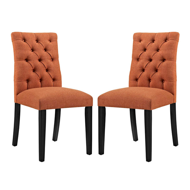 Modway Duchess Dining Chair Fabric Set of 2 EEI-3474-ORA Orange