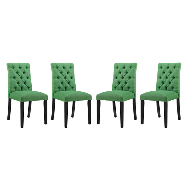 Modway Duchess Dining Chair Fabric Set of 4 EEI-3475-GRN Green