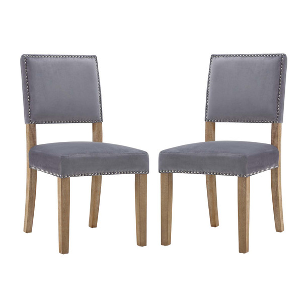 Modway Oblige Dining Chair Wood Set of 2 EEI-3477-GRY Gray