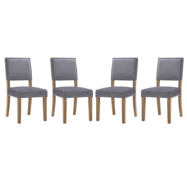 Modway Oblige Dining Chair Wood Set of 4 EEI-3478-GRY Gray