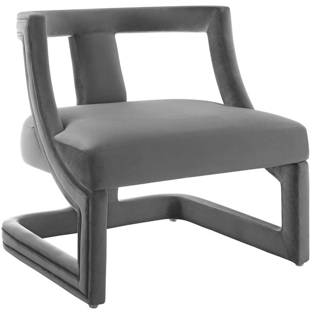 Modway Requisite Accent Lounge Performance Velvet Armchair EEI-3485-GRY Gray