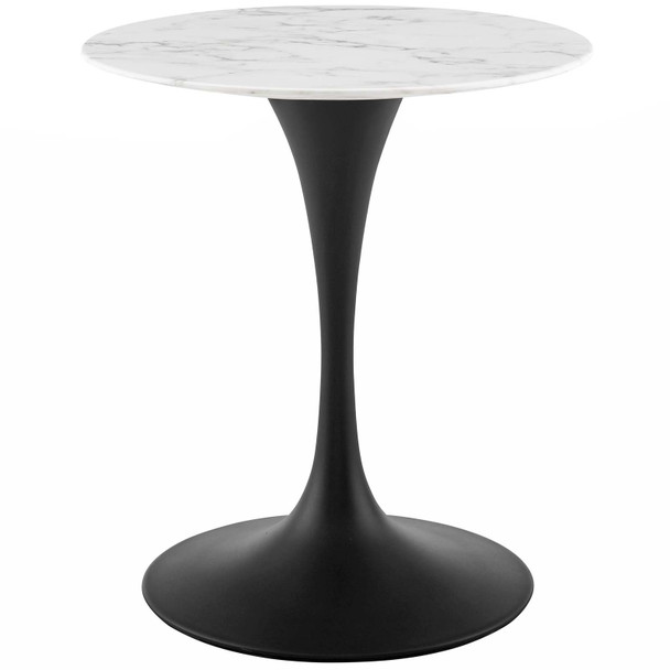 Modway Lippa 28" Round Artificial Marble Dining Table EEI-3515-BLK-WHI