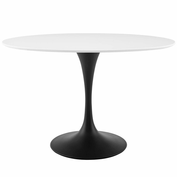 Modway Lippa 48" Oval Wood Top Dining Table EEI-3517-BLK-WHI