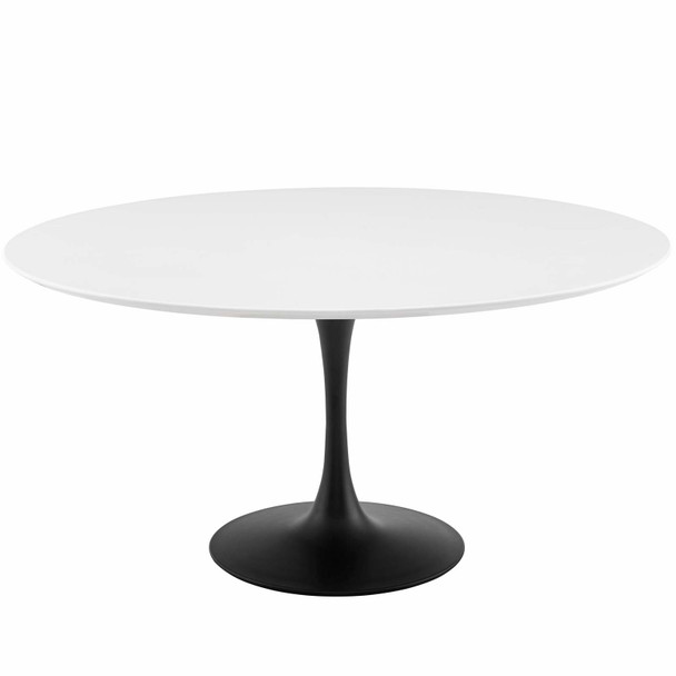 Modway Lippa 60" Round Wood Dining Table EEI-3524-BLK-WHI