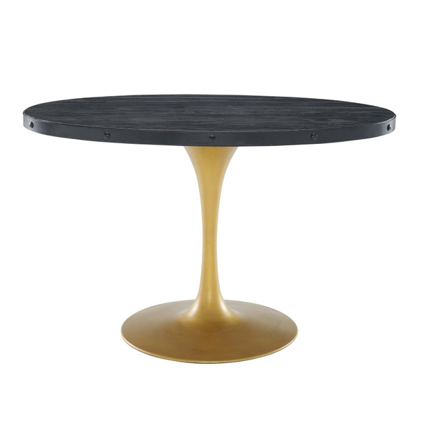 Modway Drive 47" Oval Wood Top Dining Table EEI-3586-BLK-GLD