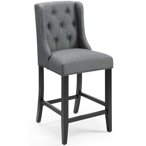 Modway Baronet Tufted Button Upholstered Fabric Counter Stool EEI-3739-GRY Gray