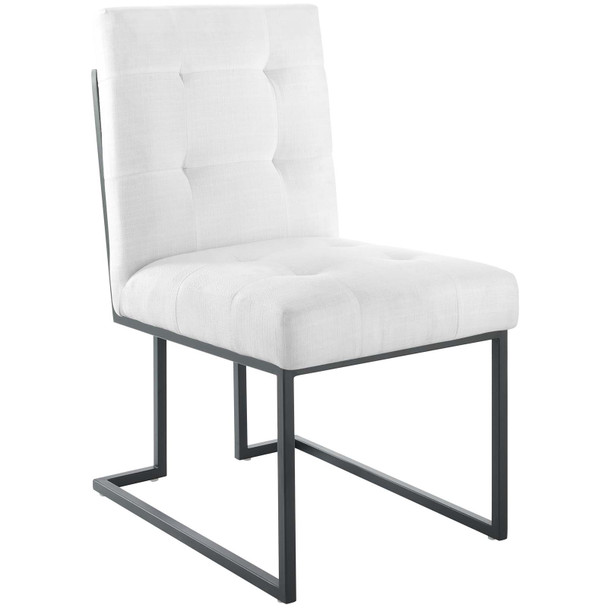 Modway Privy Black Stainless Steel Upholstered Fabric Dining Chair EEI-3745-BLK-WHI Black White