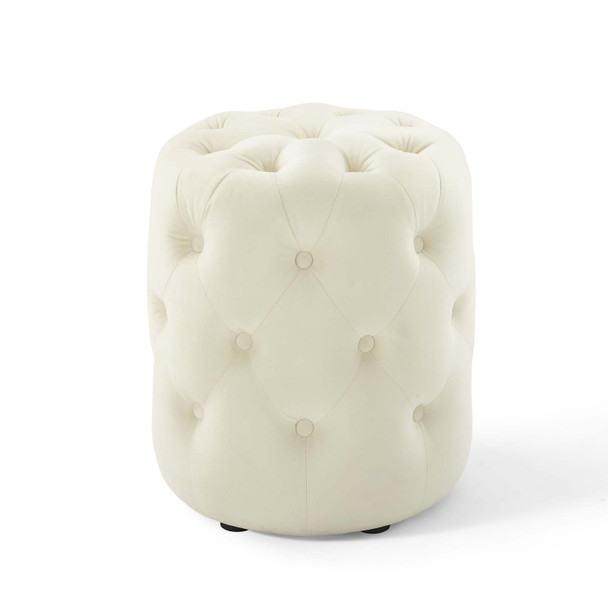 Modway Amour Tufted Button Round Performance Velvet Ottoman EEI-3778-IVO Ivory