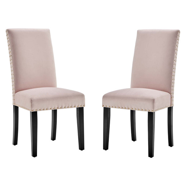 Modway Parcel Performance Velvet Dining Side Chairs - Set of 2 EEI-3779-PNK Pink