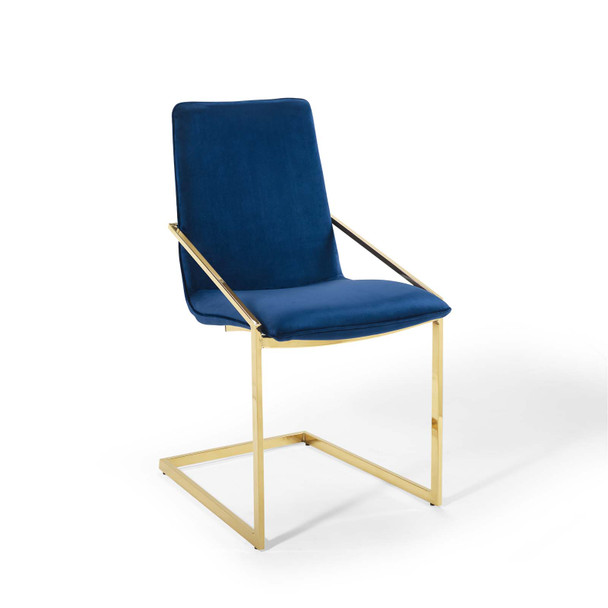 Modway Pitch Performance Velvet Dining Armchair EEI-3799-GLD-NAV Gold Navy