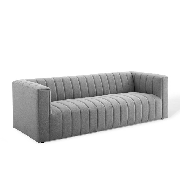 Modway Reflection Channel Tufted Upholstered Fabric Sofa EEI-3881-LGR Light Gray