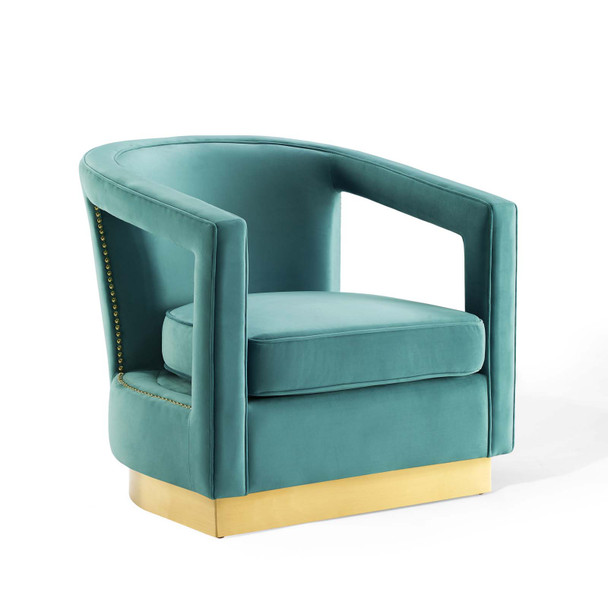 Modway Frolick Performance Velvet Armchair EEI-3888-MIN Mint