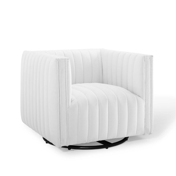 Modway Conjure Tufted Swivel Upholstered Armchair EEI-3926-WHI White