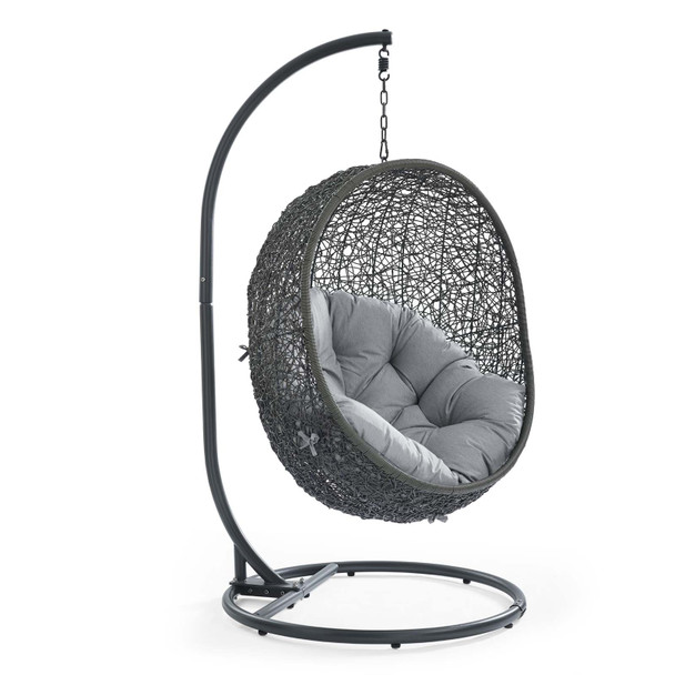 Modway Hide Outdoor Patio Sunbrella® Swing Chair With Stand EEI-3929-GRY-GRY Gray Gray