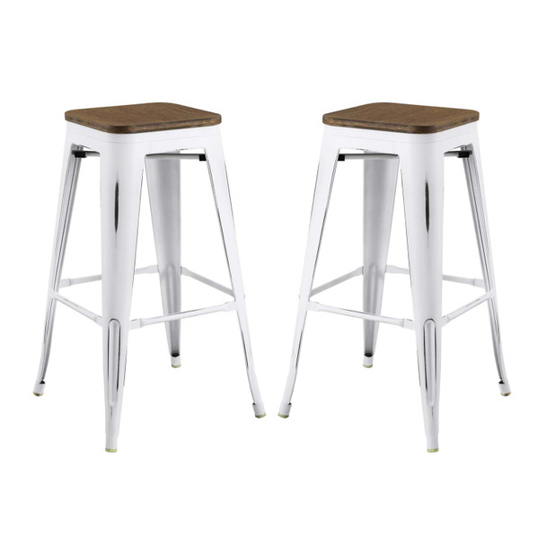 Modway Promenade Bar Stool Set of 2 EEI-3956-WHI White