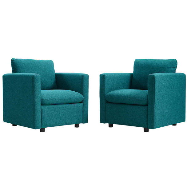 Modway Activate Upholstered Fabric Armchair Set of 2 EEI-4078-TEA Teal