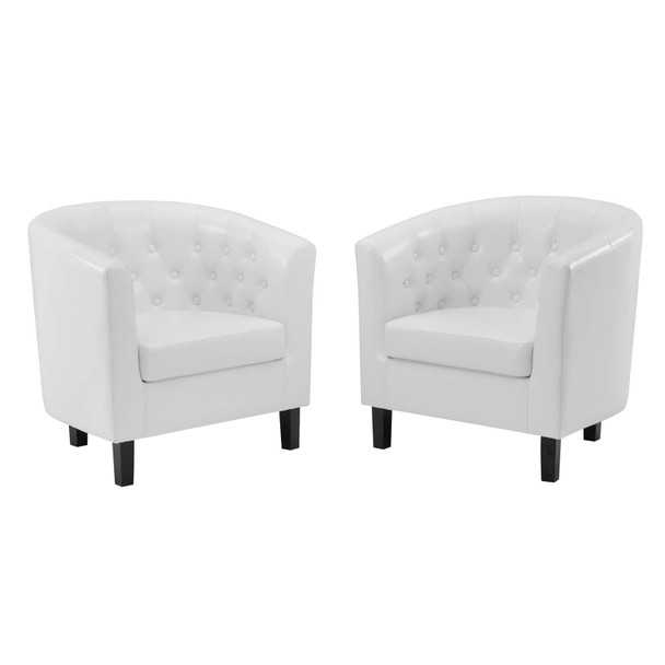 Modway Prospect Upholstered Vinyl Armchair Set of 2 EEI-4110-WHI Charcoal