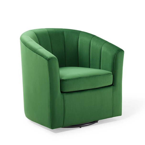 Modway Prospect Performance Velvet Swivel Armchair EEI-4139-EME Emerald