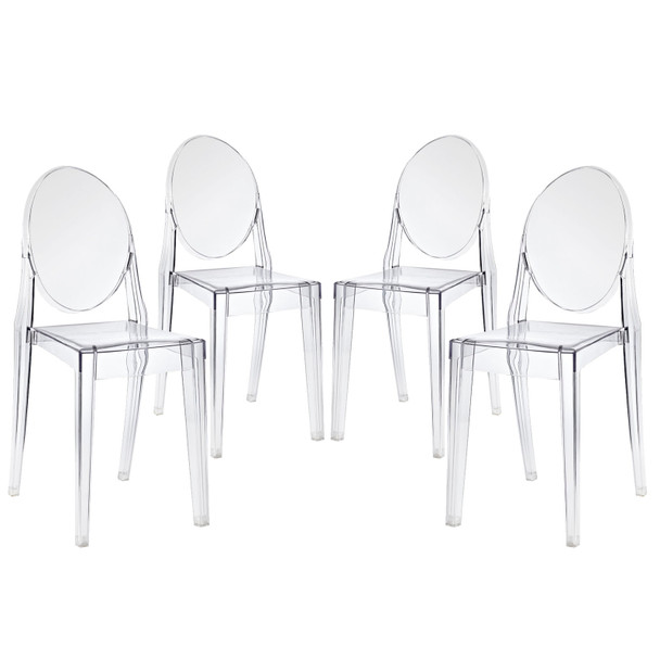 Modway Casper Dining Chairs Set of 4 EEI-908-CLR Clear