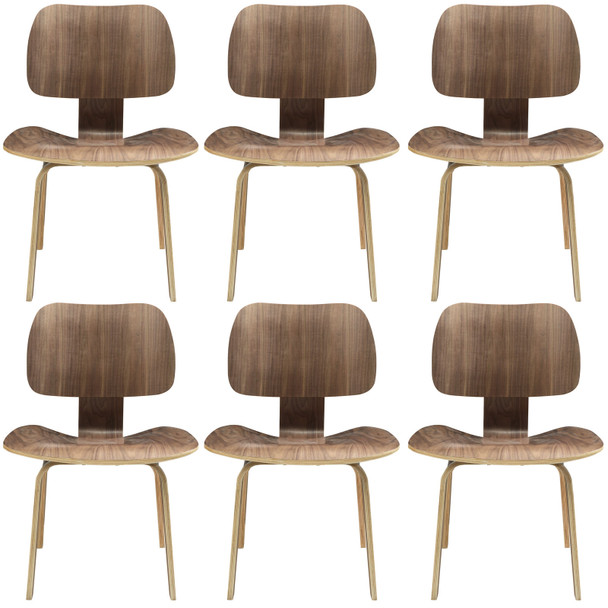Modway Fathom Dining Chairs Set of 6 EEI-910-WAL Walnut