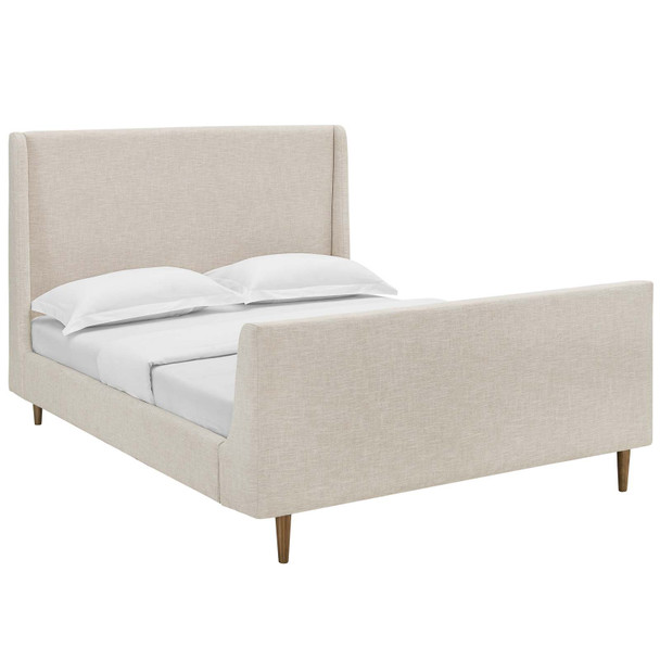 Modway Aubree Queen Upholstered Fabric Sleigh Platform Bed MOD-5824-BEI Beige