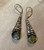 Earrings, pewter cone, approx 1 ", labradorite stone, sterling ear wire