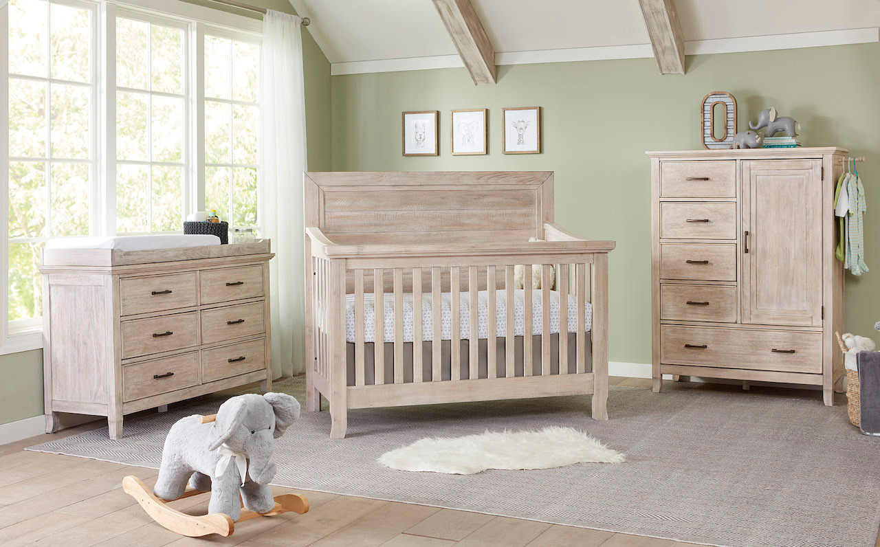 crib and changing table dresser set