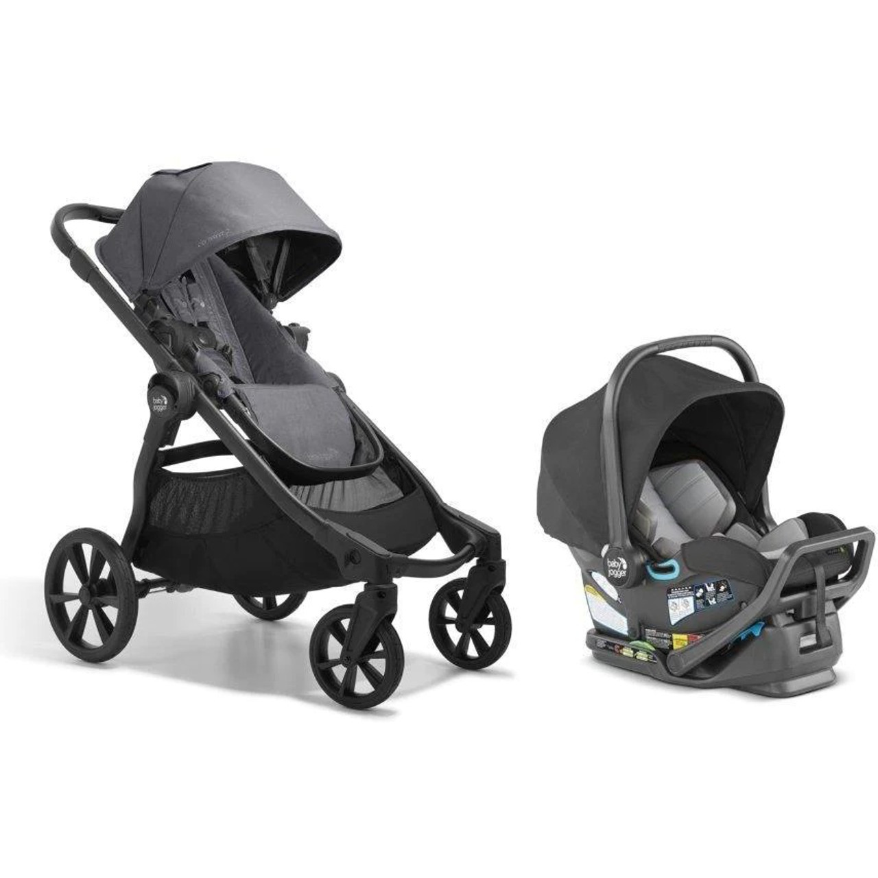 Baby Jogger City Select 2 + GO 2 Travel System, Radiant Slate - N Cribs