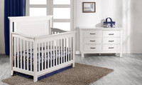 Pali Como Flat Top 2 Piece Nursery Set - Forever Crib + Double Dresser