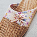 Women Rattan House Slippers with Flowers Bowknot| Spa Slippers