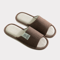 Textured Fabric Open-Toe Indoor Slippers – Calm Structured Slides for Everyday Home Wear