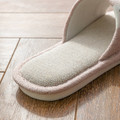 Soft Woven Open-Toe Indoor Slippers – Lightweight Fabric Slides for Calm Home Comfort