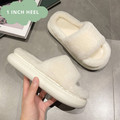 Unisex Fluffy Slippers with EVA Sole, Unisex Anti-slip Light Weight House Shoes for Couple, High Heel House Slippers