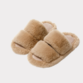 Plush Double-Band Slippers – Soft Open-Toe House Comfort