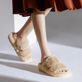 Plush Double-Band Slippers – Soft Open-Toe House Comfort