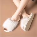 Velvety Fluff Indoor Slides – Pastel Faux Fur Home Slippers