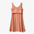 Orange Essential modal sleeveless lounge dress showing integrated bra interior