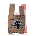 Cat Knit Mini Carry Bag – Soft Woven Handheld Pouch with Playful Animal Motif
