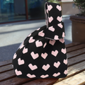 Heart Jacquard Knot Bag – Soft Knit Mini Tote for Gifting & Everyday