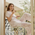 Blush Toile pajama set full length pants and relaxed fit