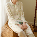 Bamboo Cotton Relaxed Pajama Set – Bunny & Tulip Print Sleepwear